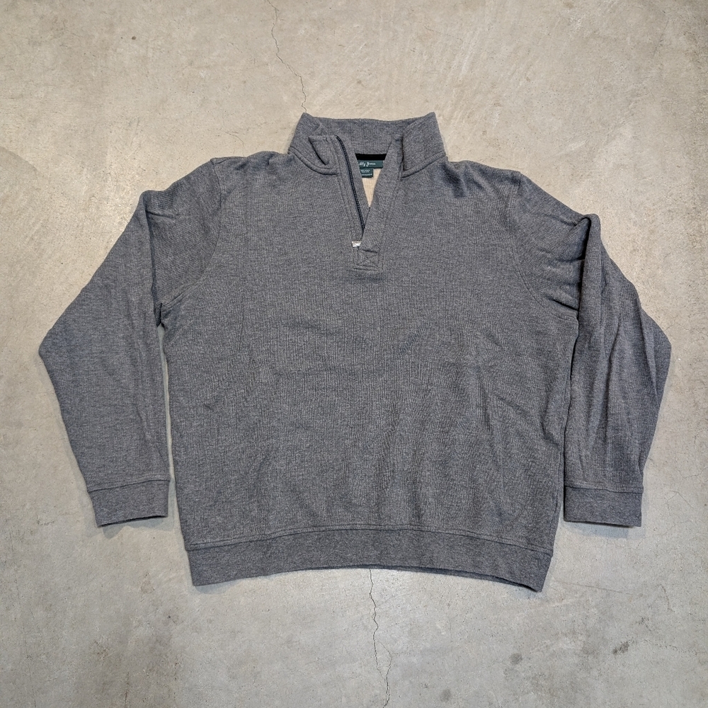 Bobby Jones Men's L Heather Gray Zip-Front Pullover Sweater